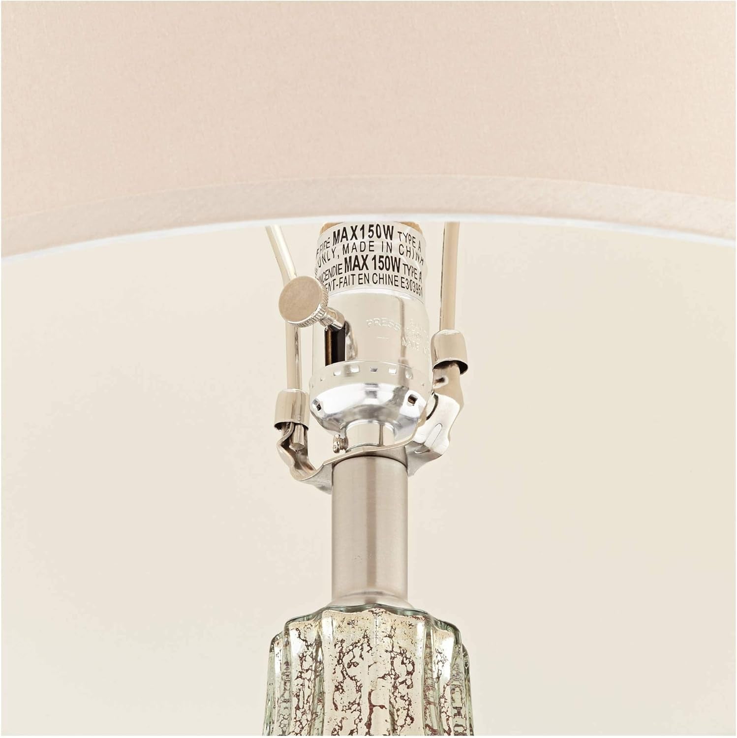 Stella Modern Table Lamp 30" Tall Fluted Mercury Ribbed Glass Taupe Tapered Drum Shade Decor for Bedroom Living Room House Home Bedside Nightstand Office Entryway Kids Family