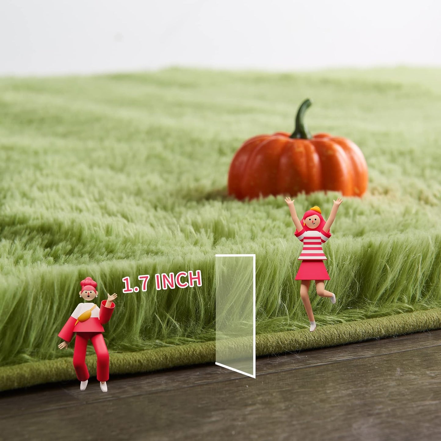 7X10 Area Rugs for Living Room, Green Rug for Bedroom, Large Area Rug, Fluffy Shag Fuzzy Soft Rug for Kids Boys Girls Room, Big Rug, Indoor Plush Shaggy Furry Rug, Floor Rugs, Carpet