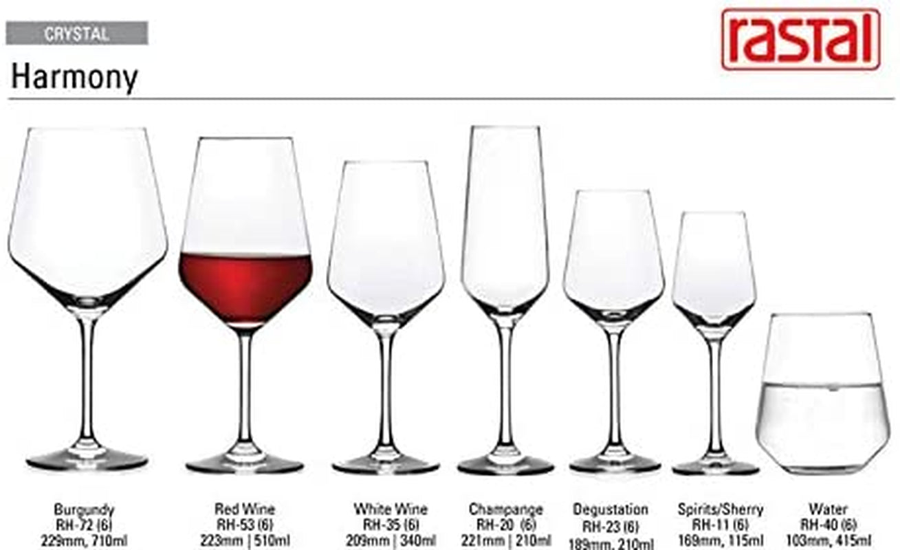 Harmony Wine Glasses by , 14 Ounce, Great Option for Wine, Craft Beer or Water, Set of 6 (Stemless)