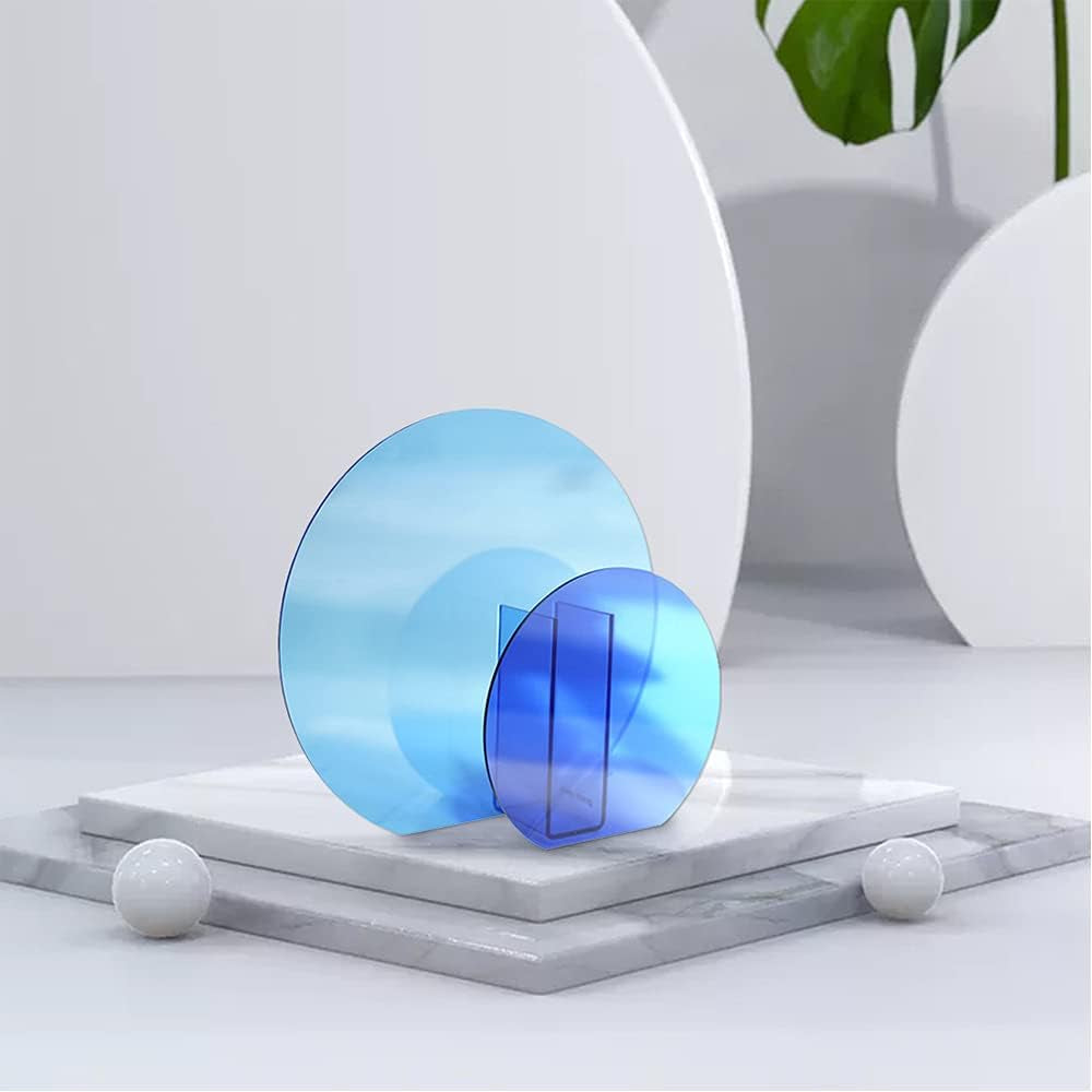 Acrylic Flower Vase Ins Style Floral Arrangement Vases Floral Vases and Containers for Wedding Centerpieces, Home Decorations, Office Ornaments (Blue)