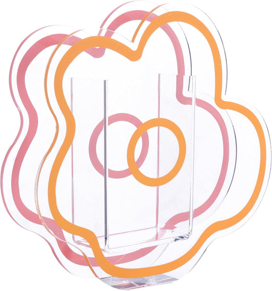 Clear Acrylic Vase Cloud Shaped Flower Vase Make up Brush Pen Holder Elegant Modern Contemporary Design for Home Office Wedding Decor