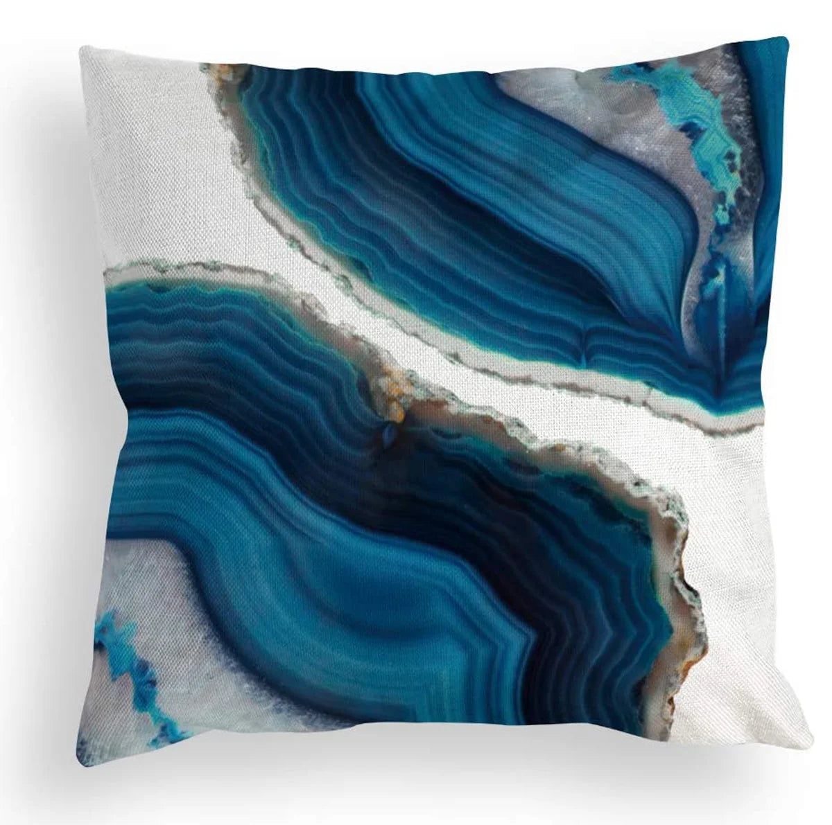 Throw Pillow Covers Decorative Navy Blue Sofa Pillow Cases for Couch Marble Dots Sea Texture Linen Cushion Bedroom Home 18" X 18" 4PCS