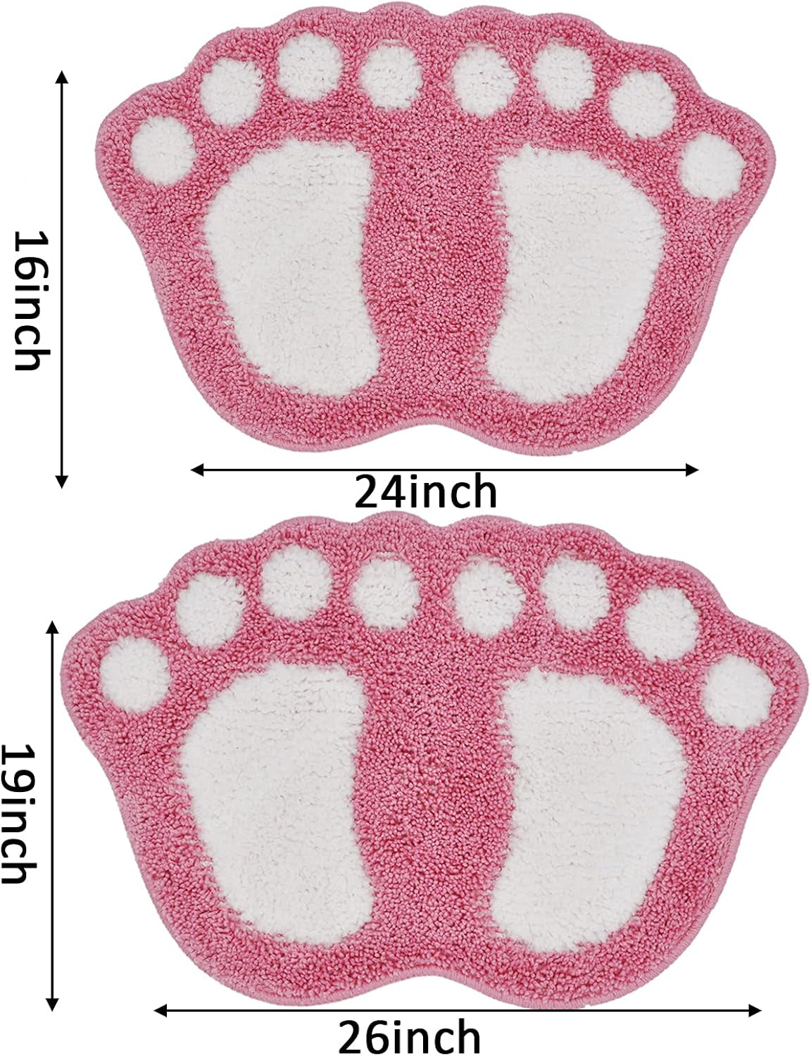 Bathroom Rugs Mats Water Absorbent Non-Slip Mat Used in Bathroom, Shower, Room, Etc.Soft Microfiber Bath Mat Machine Washable Bath Mat Bathroom Mat (Pink, 19X26'')