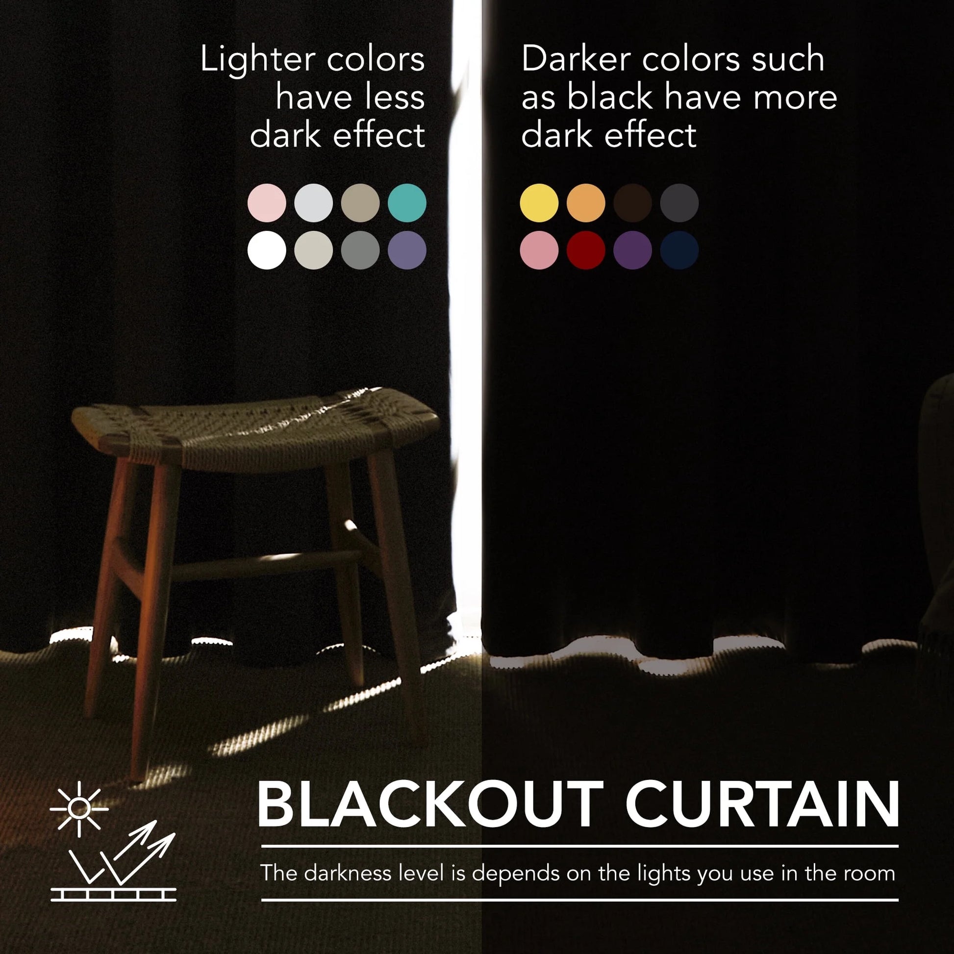 Blackout Curtains Rod Pocket Curtains 2 Panels Thermal Insulated Curtains for Dining Room 52 W X 54 L Inch