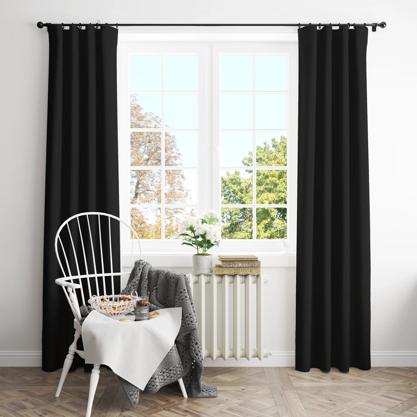 Blackout Curtains Rod Pocket Curtains 2 Panels Thermal Insulated Curtains for Dining Room 52 W X 54 L Inch