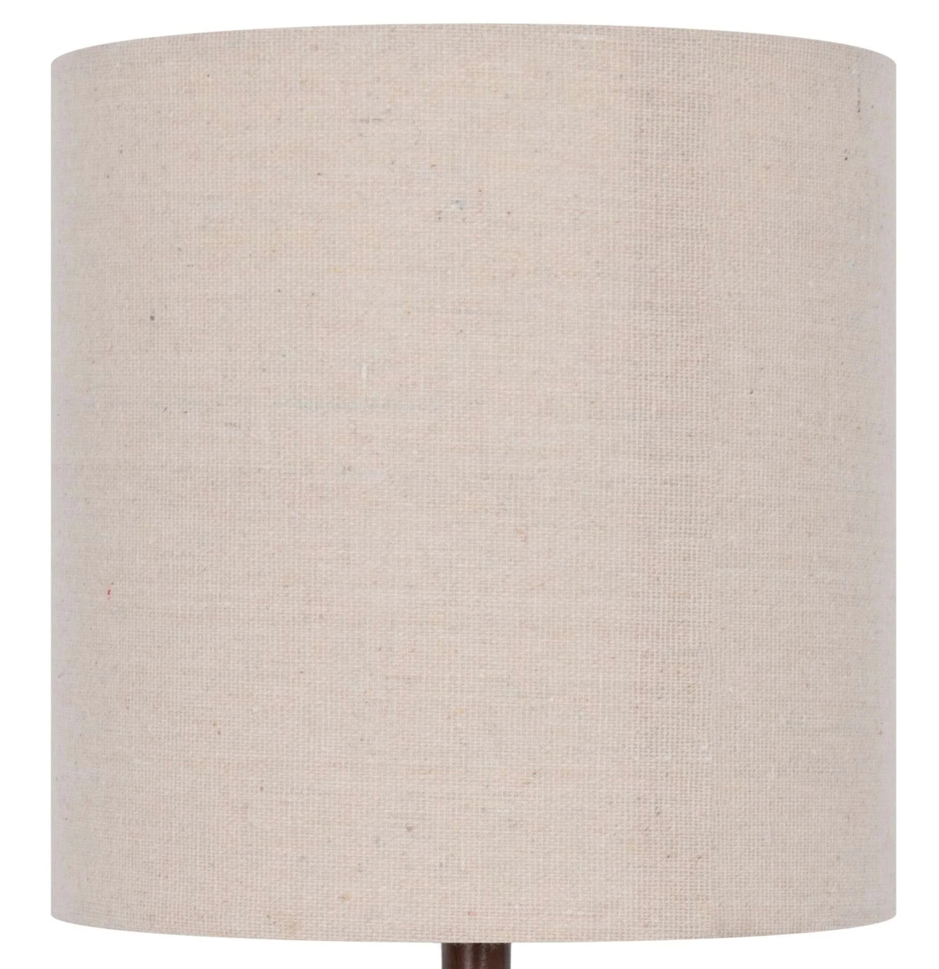 12.75” Traditional Faux Wood Table Lamp with Oatmeal Linen Shade