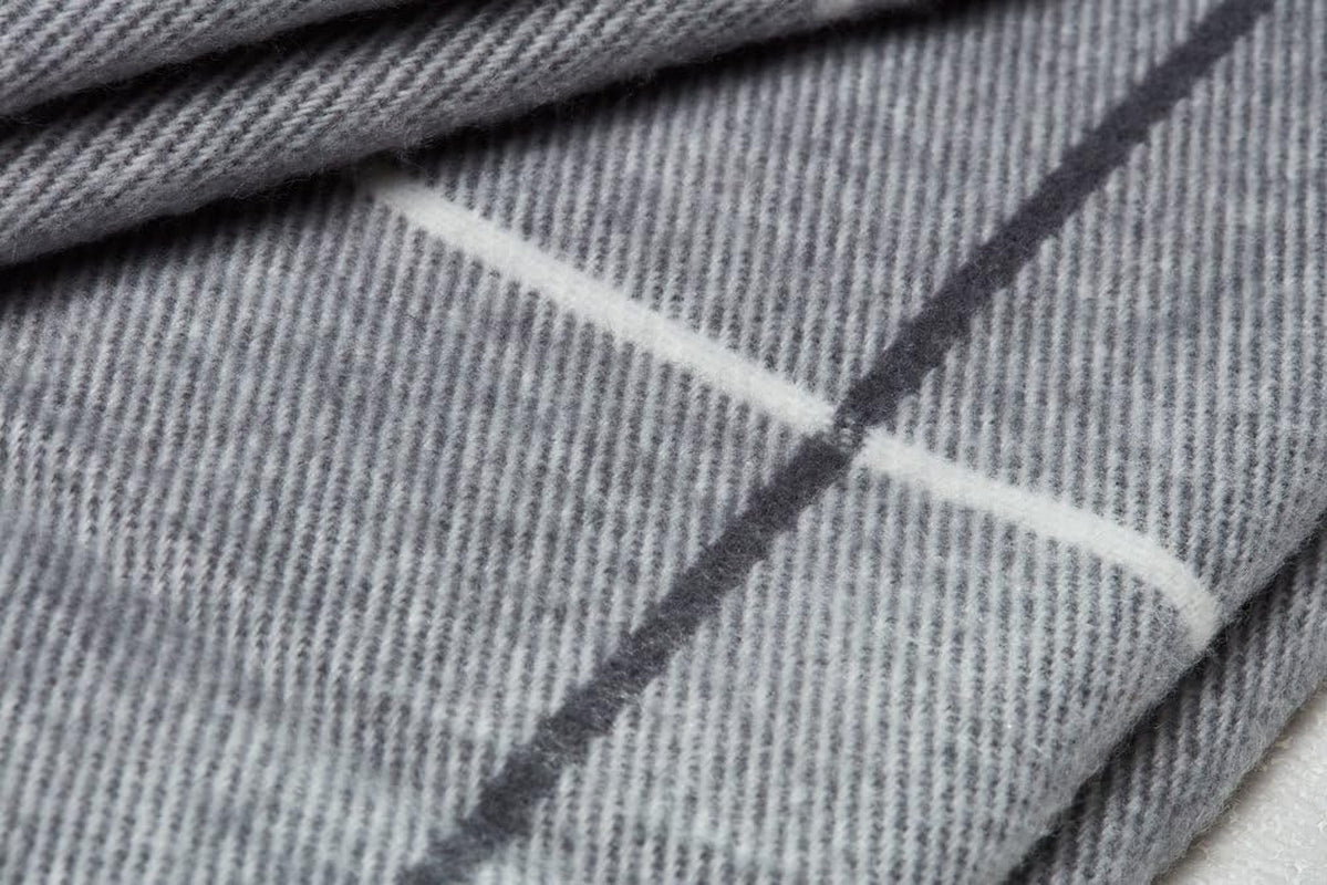 Acrylic Highlands Collection Queen Size Tartan Plaid Design Throw Blanket Grey, 60X80 Inches