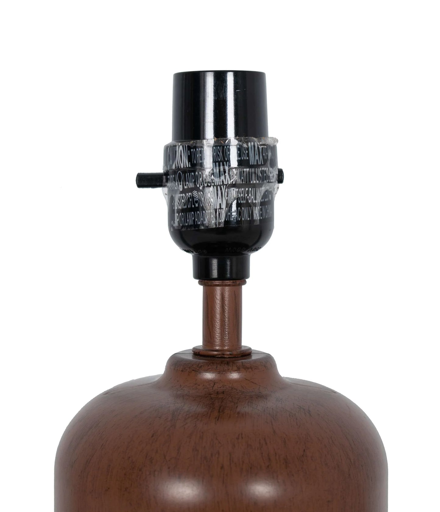 12.75” Traditional Faux Wood Table Lamp with Oatmeal Linen Shade