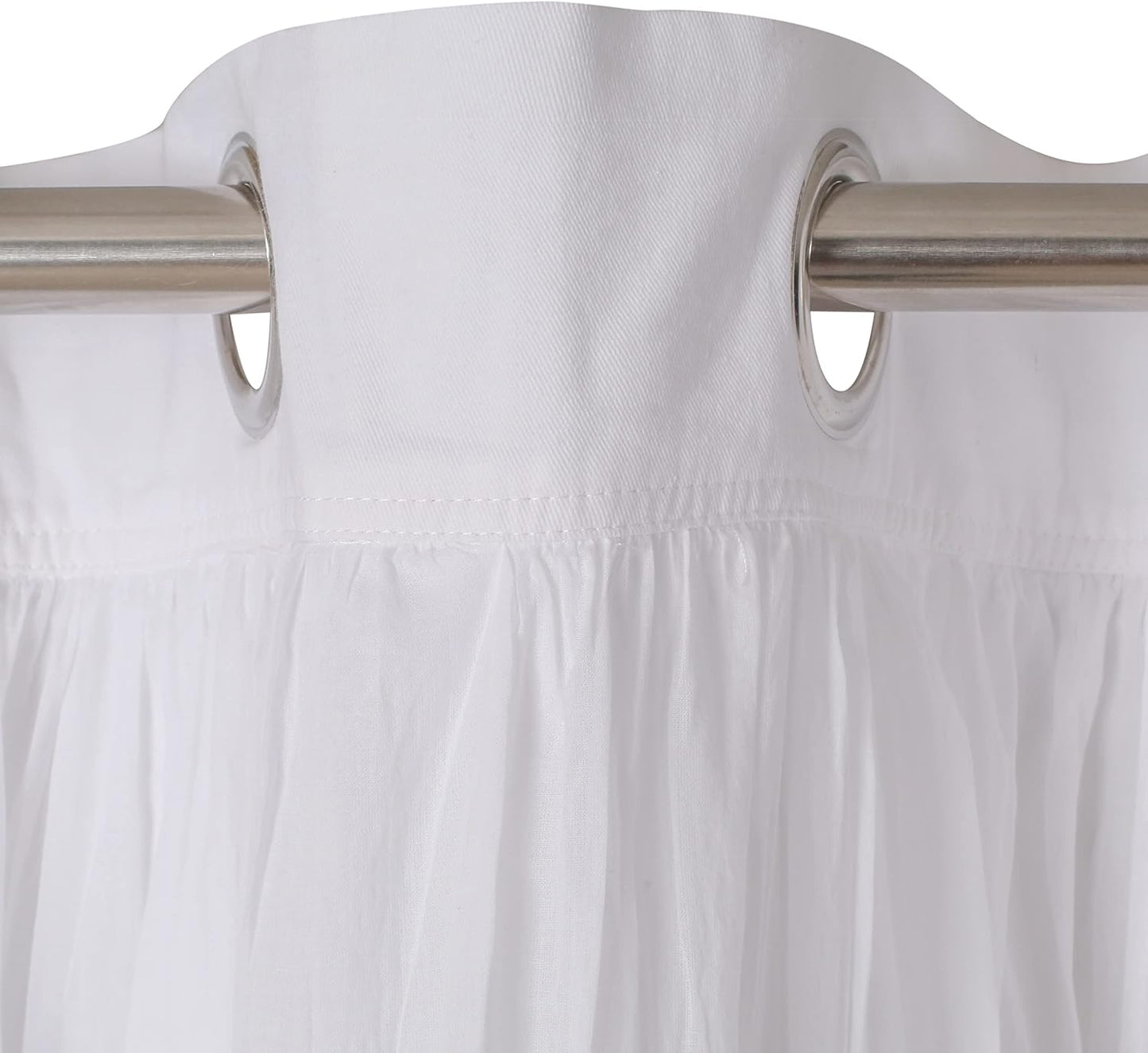 White Cotton Curtains Set of 2, White Cotton Curtains 96 Inches Long & 50 Inch Wide,Cotton Curtains,Grommete Curtains,White Cotton Curtains,White Panel Curtains, Double Layer Grommete Curtains