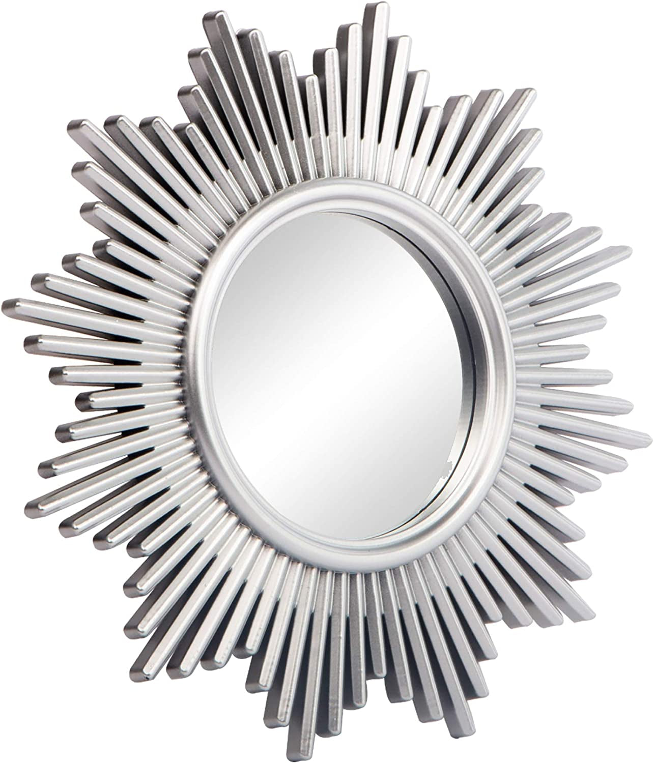 Small round Mirrors for Wall Decor Set of 3, Silver Sunburst Wall Decorations for Living Room Bedroom & Bathroom (MS013)