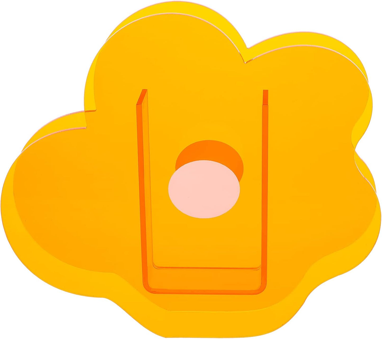 Acrylic Cloud Shaped Flower Vase Make up Brush Pen Holder Elegant Modern Contemporary Design Vase for Home Office Wedding Decor (Orange)