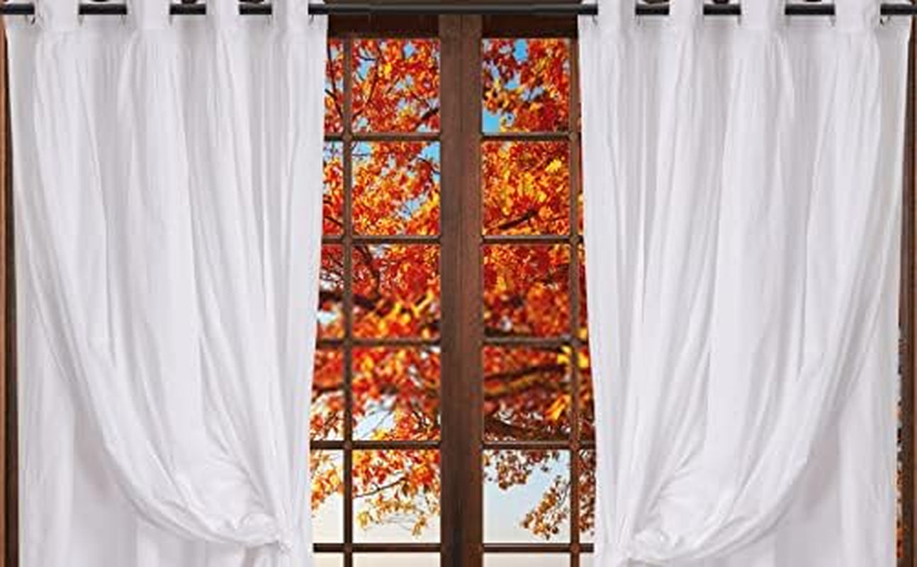 White Cotton Curtains Set of 2, White Cotton Curtains 96 Inches Long & 50 Inch Wide,Cotton Curtains,Grommete Curtains,White Cotton Curtains,White Panel Curtains, Double Layer Grommete Curtains