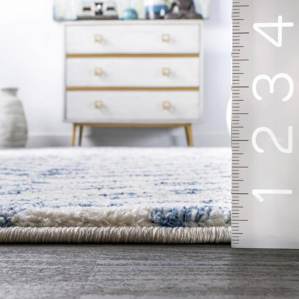 Rosanne Geometric Herringbone Blue 9 Ft. X 12 Ft. Area Rug
