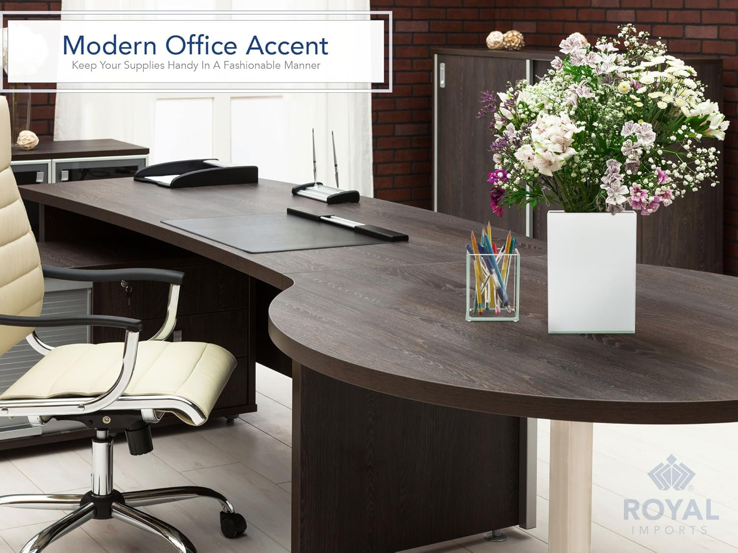 Flower Glass Vase Decorative Centerpiece for Home or Wedding by  - Flat Rectangle Plate Glass, 7" W X 10" H, Clear