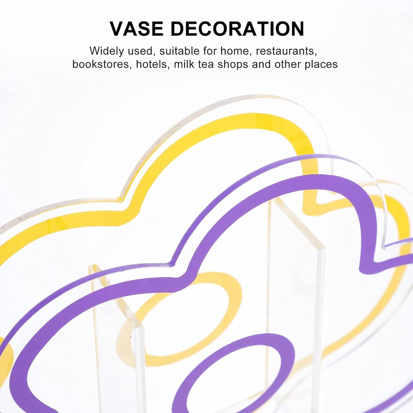 Acrylic Cloud Shaped Vase Make up Brush Pen Holder Elegant Modern Contemporary Design Vase for Home Office Wedding Decor (Purple)