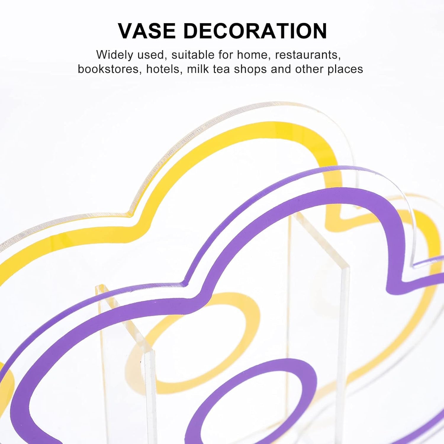 Acrylic Cloud Shaped Vase Make up Brush Pen Holder Elegant Modern Contemporary Design Vase for Home Office Wedding Decor (Purple)