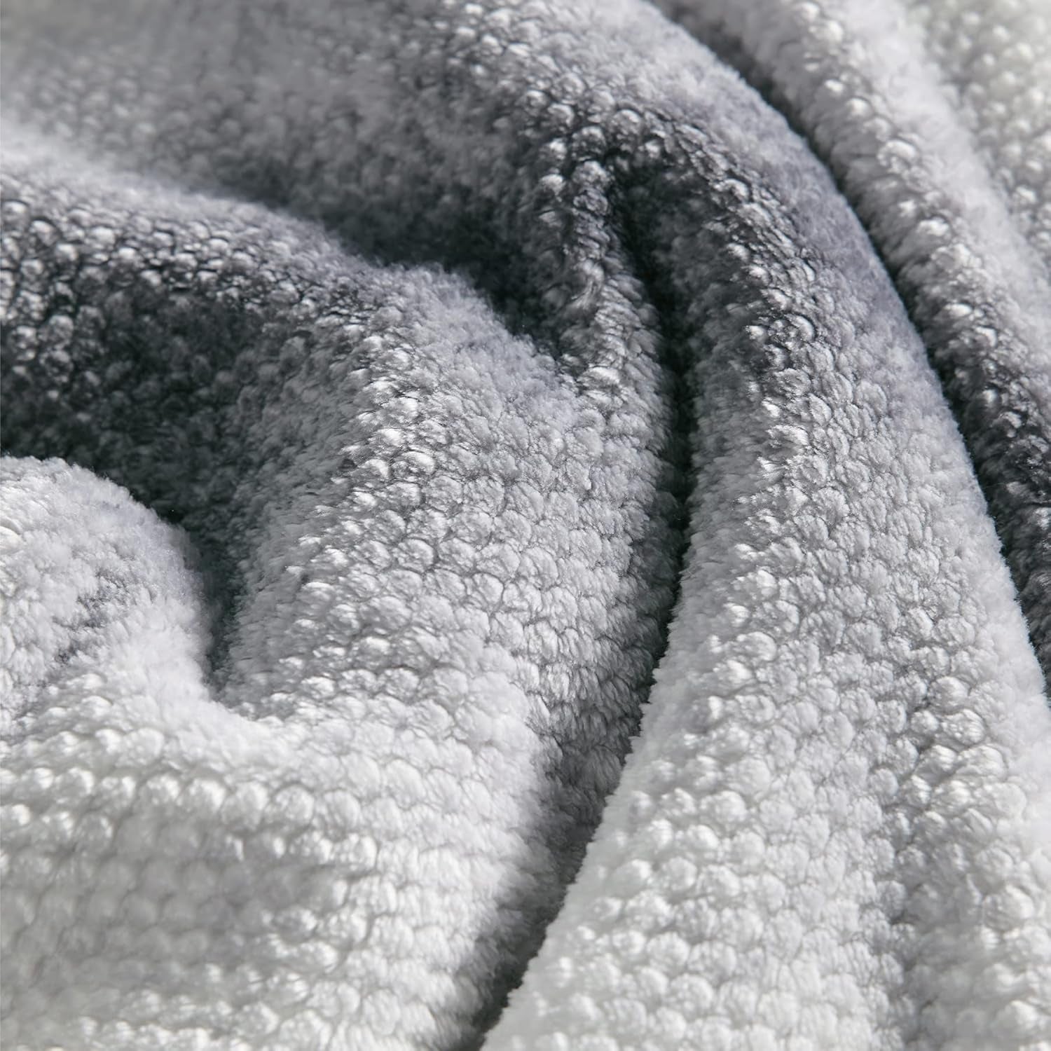 Soft Throw Blankets for Couch - Cozy Blanket Lightweight, Flannel Fleece Throw Blanket Gradient, 60X80 Inches Gray