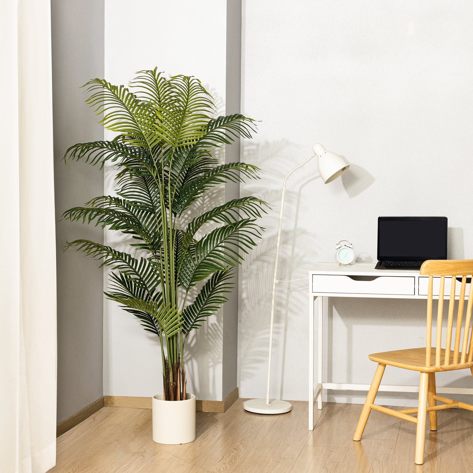 Artificial Plants, 6Ft Fake Palm Tree, Pre Potted Faux Greenry Tree for Home Decor Office House Living Room Indoor Outdoor, Big Fake Plants Fake House Plants