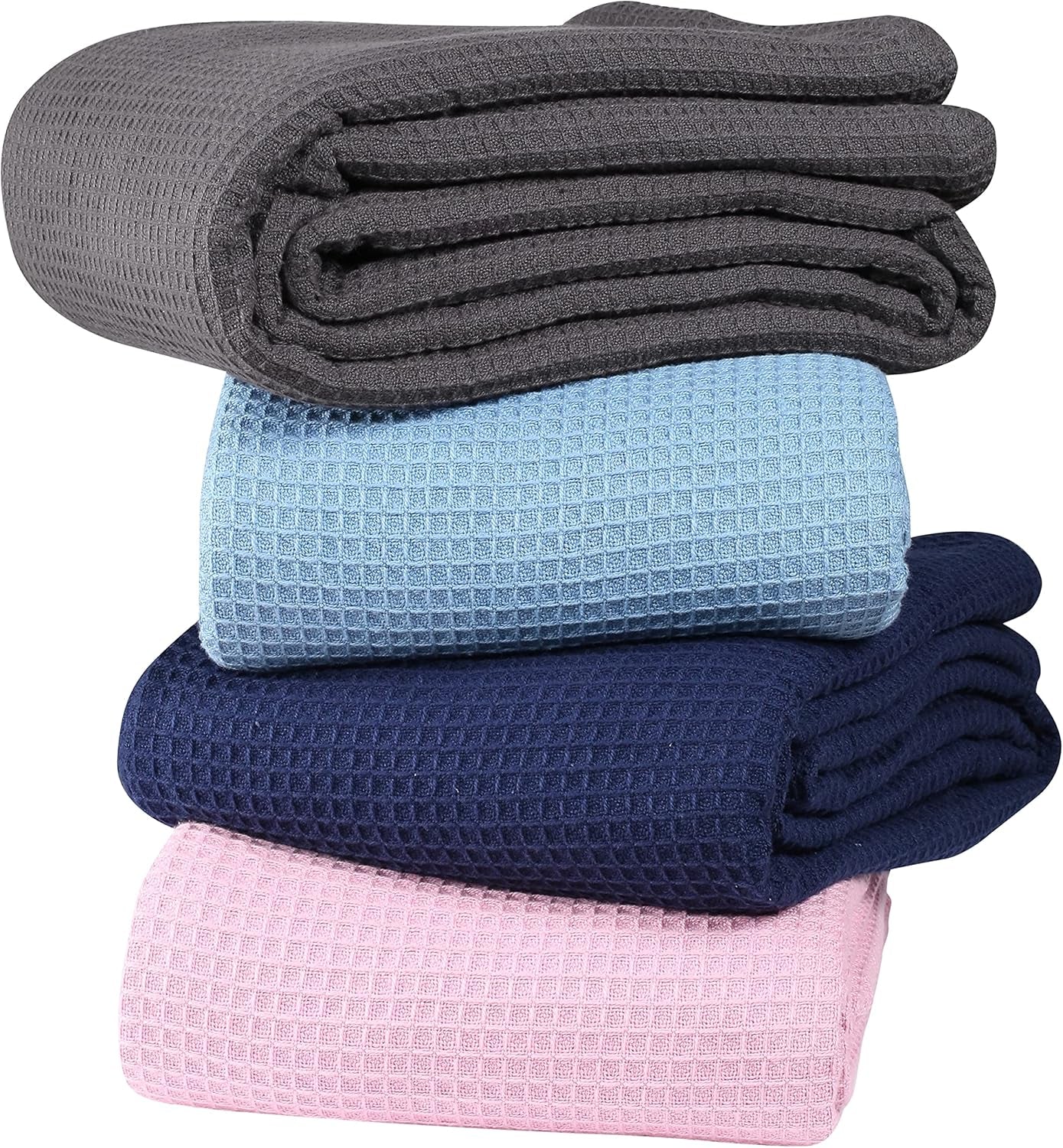 Thermal Cotton Blanket,Twin Blanket,Waffle Weave Blanket,Farmhouse Blanket,Soft Breathable Blanket,Light Picnic Travel Blanket,Oversized Blanket All Season 66X90 Inch Charcoal