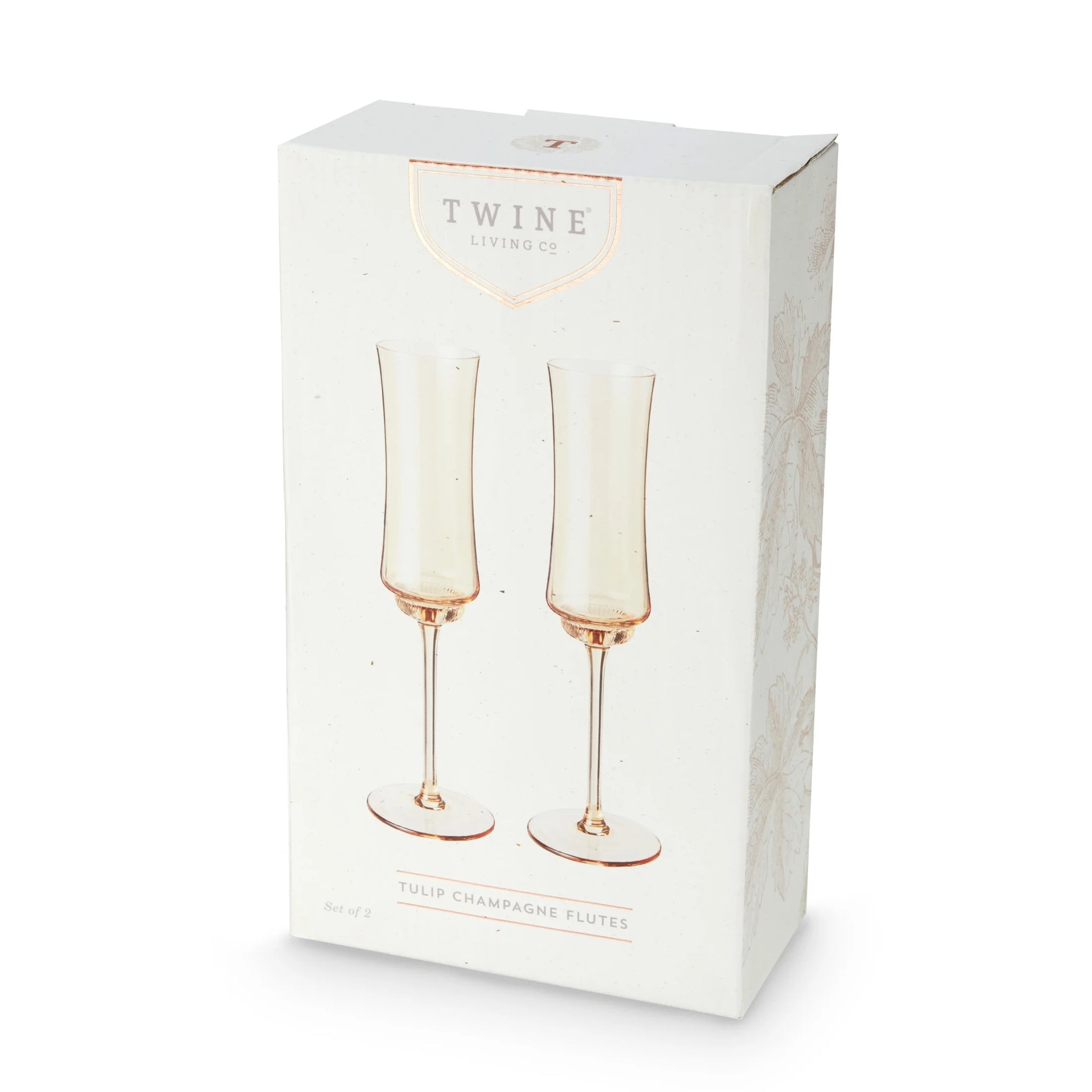 Tulip Champagne Flutes for Home Bar, Wedding Gifts, 7 Oz Set of 2