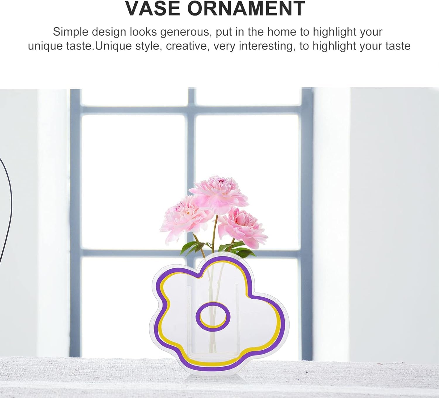 Acrylic Cloud Shaped Vase Make up Brush Pen Holder Elegant Modern Contemporary Design Vase for Home Office Wedding Decor (Purple)