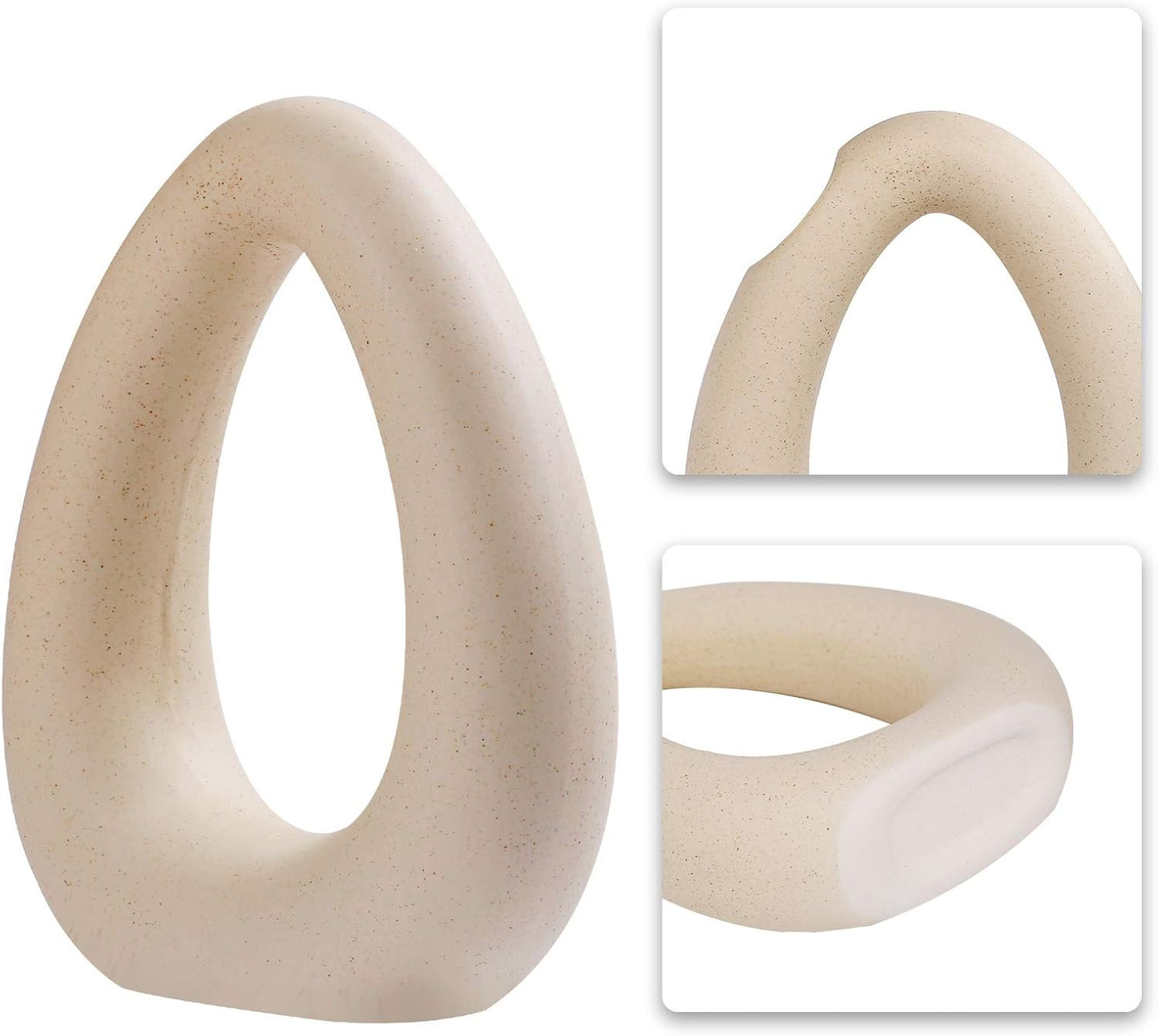 Ceramic Vase Furnishing Articles, Geometric Ceramic Vase for Home Decor Modern Flower Vase Desktop Shelf Furnishing Decoration Tabletop Decorative Hollow Vase, Yellow