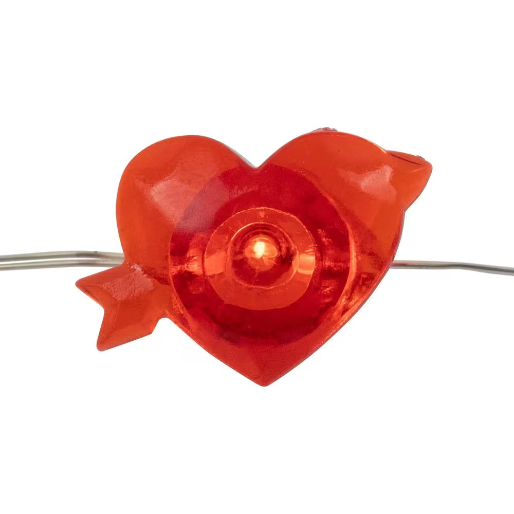 20-Count Valentine'S Day Heart and Arrow LED Fairy Lights 6.25Ft Copper Wire