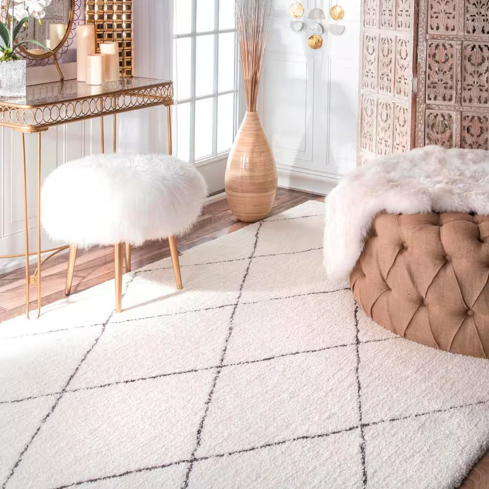 Armitra Moroccan Transitional Shag Natural 5 Ft. X 8 Ft. Area Rug