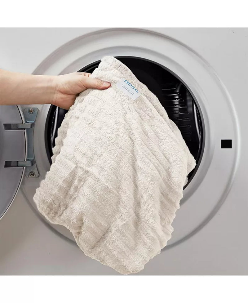 Ultra Soft & Light Ribbed Fleece Blanket - Throw/Travel 50"X60"