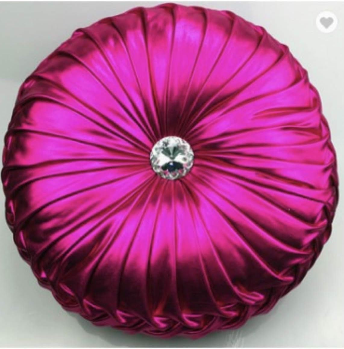 Tresshouse European round Throw Pillows, Soft Spandex Fabric Pumpkin Pleated Handmade Metallic Accent Circle Insert Cushion Diamond to Enhance for Sofa Bedroom Livingroom Couch Cover Chair Pink