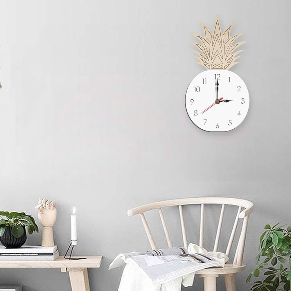 Creative Wall Clock Pineapple Shaped Wall Clock Children'S Room Silent Clock Hanging Eaducational Clock No Battery