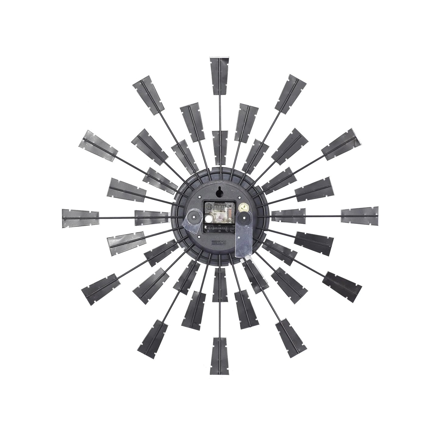 22" Brown Metal Starburst Starburst Wall Clock with Silver Accents