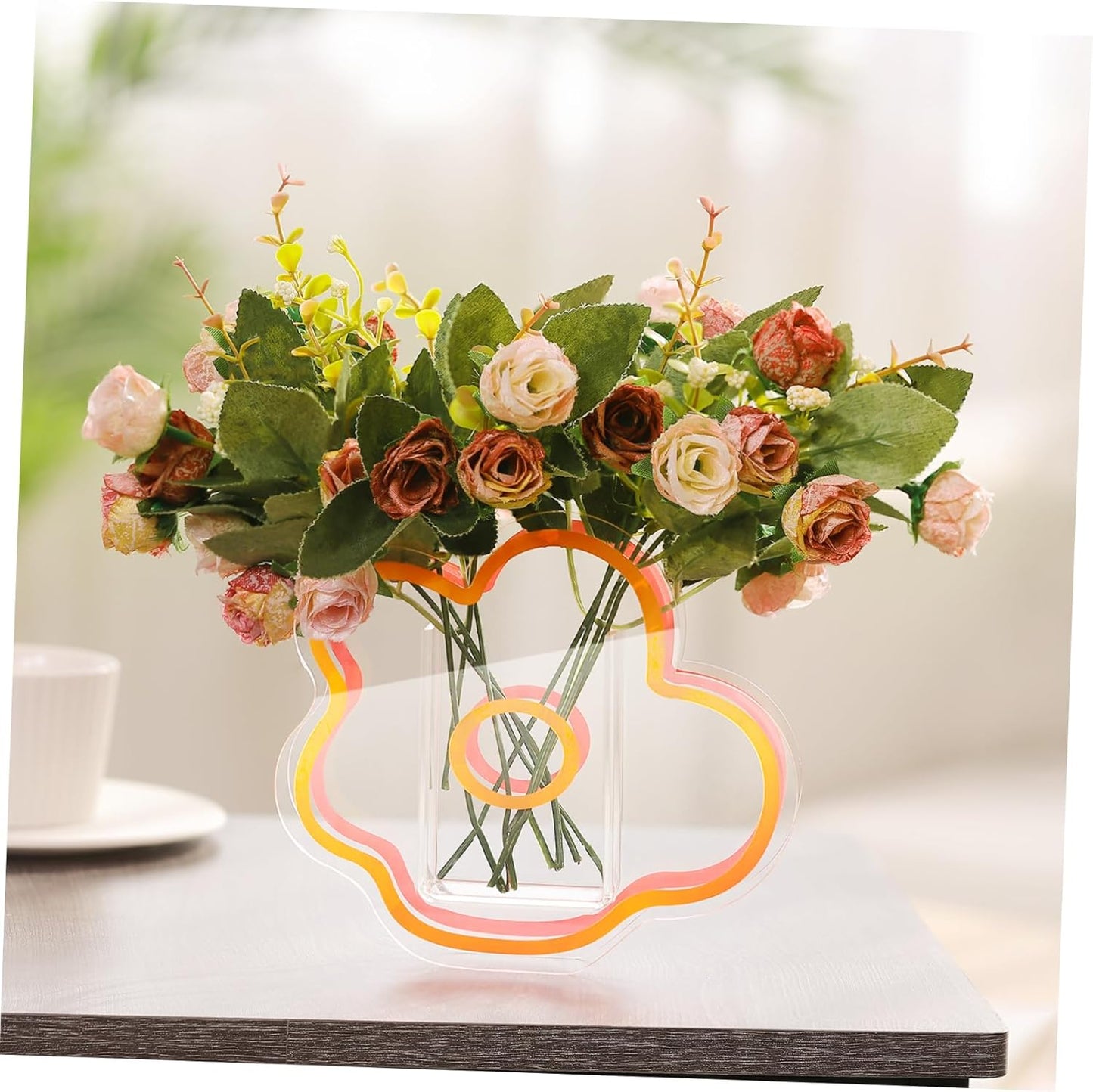 Clear Acrylic Vase Cloud Shaped Flower Vase Make up Brush Pen Holder Elegant Modern Contemporary Design for Home Office Wedding Decor