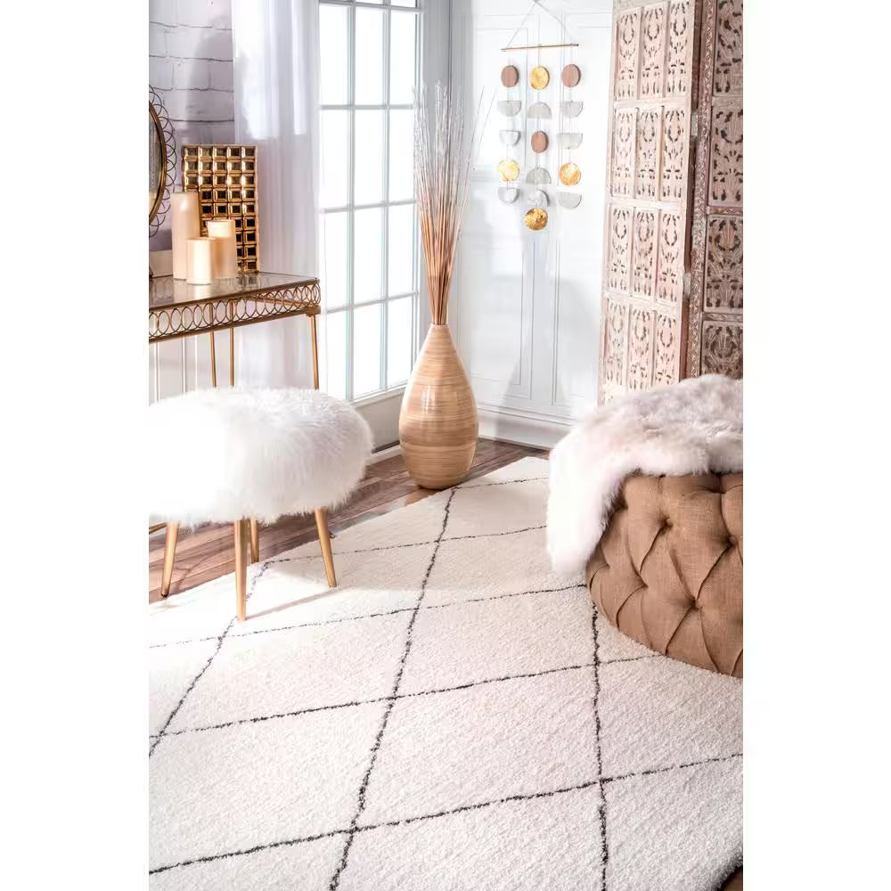 Armitra Moroccan Transitional Shag Natural 5 Ft. X 8 Ft. Area Rug