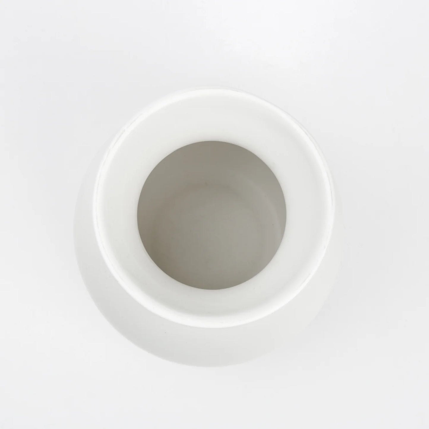 Solid White Finish Ceramic Vase, 8"