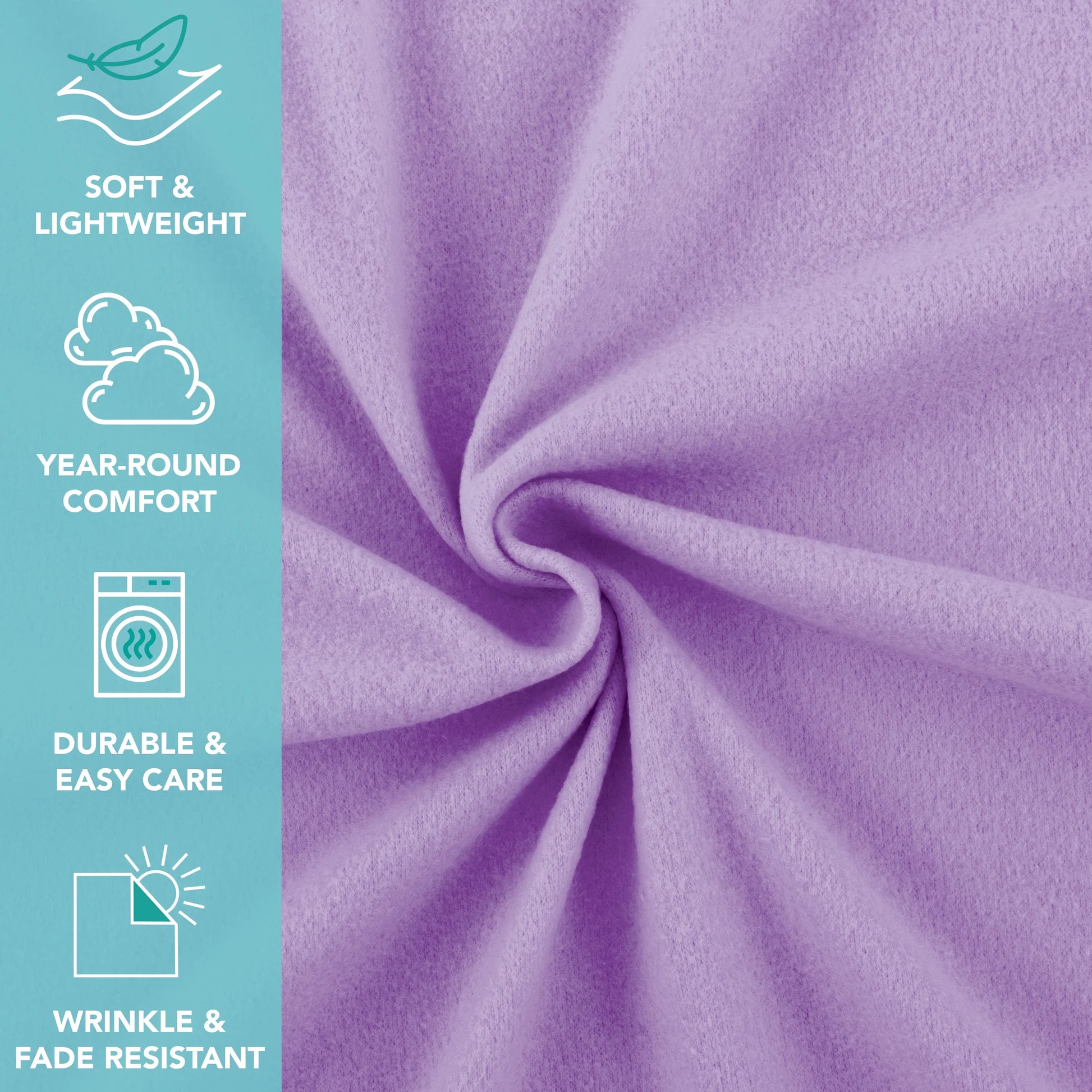 Arkwright Polar Fleece Throw Blankets (Bulk Case of 12), Soft, Lightweight, 50X60In., Purple