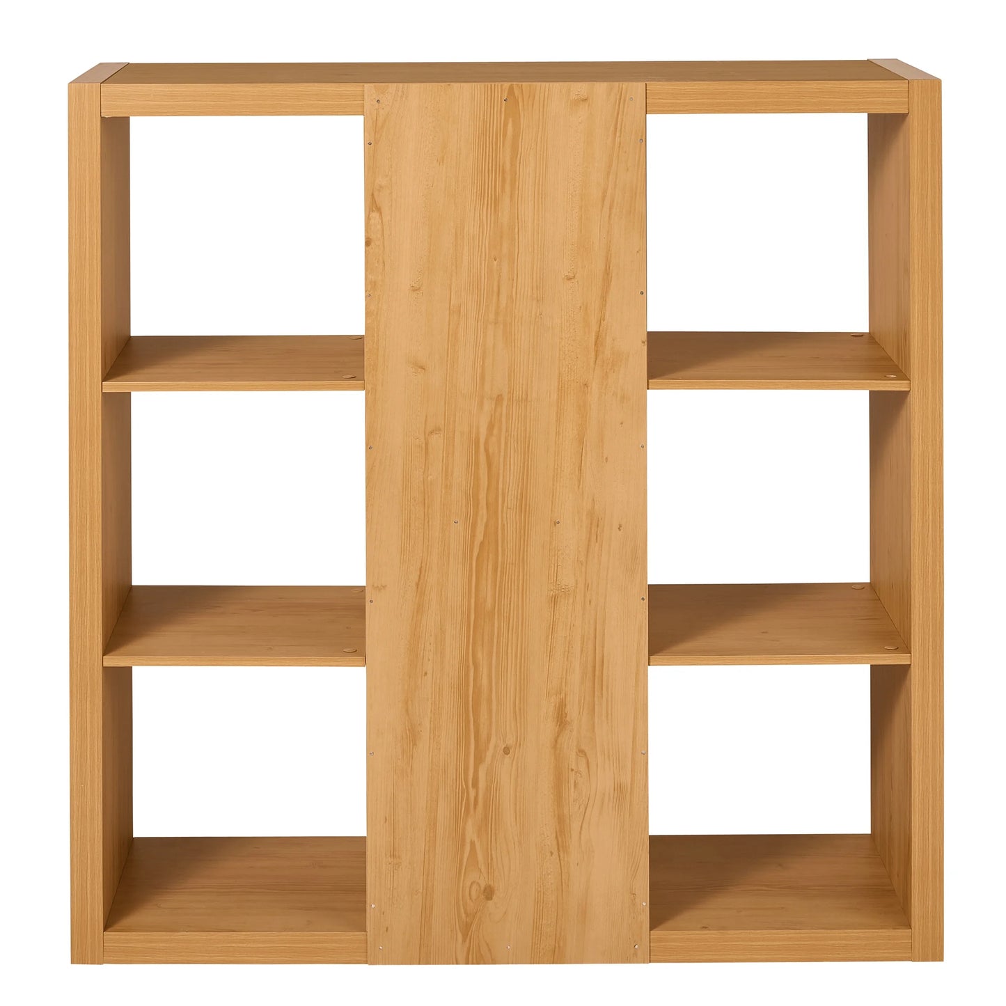 6 Cube Organizer with Storage Cubbies, Natural Pine Finish