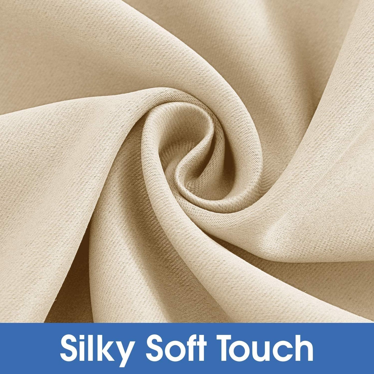 2 Panels Beige Outdoor Curtains, 52 X 108 Inch Blackout Thermal Insulated Waterproof Drapes for Patio, Porch, Yard, Pergola, Sliding Door, Arbor