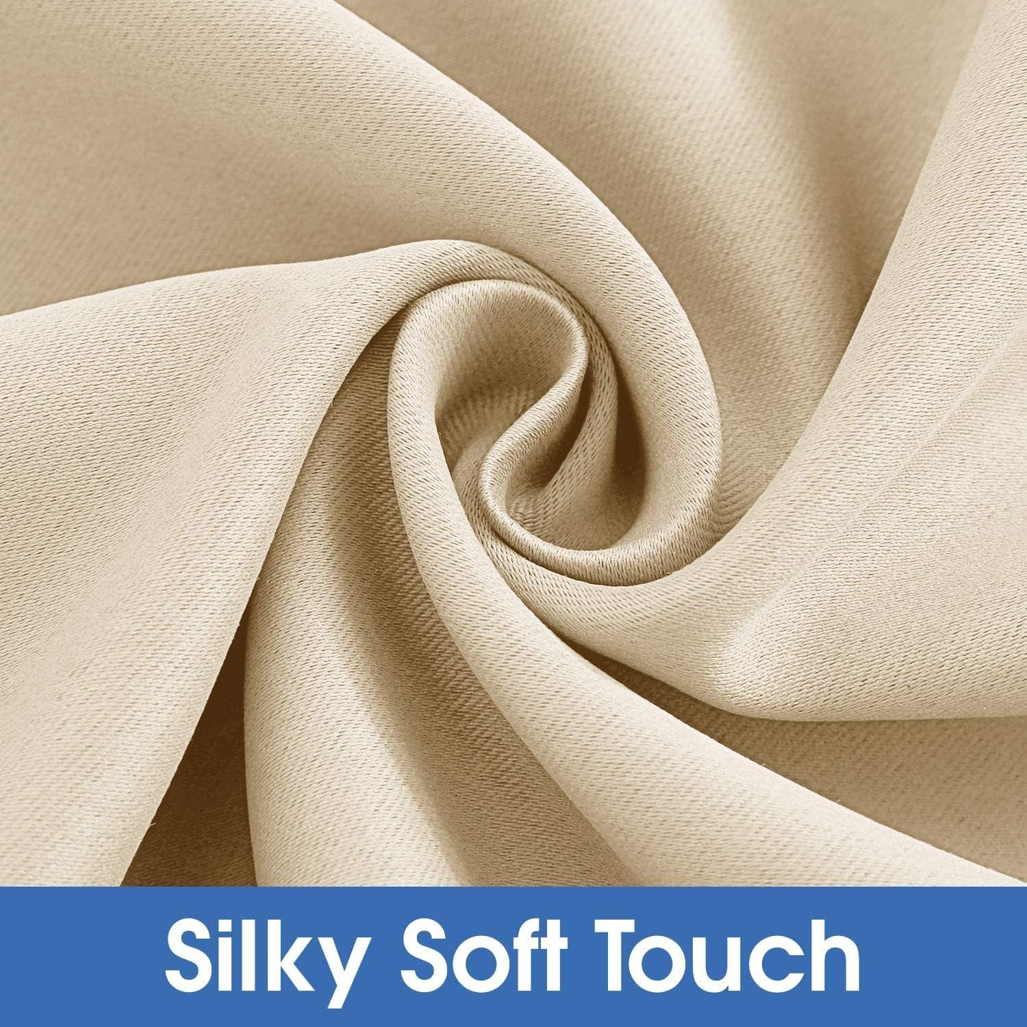 2 Panels Beige Outdoor Curtains, 52 X 108 Inch Blackout Thermal Insulated Waterproof Drapes for Patio, Porch, Yard, Pergola, Sliding Door, Arbor