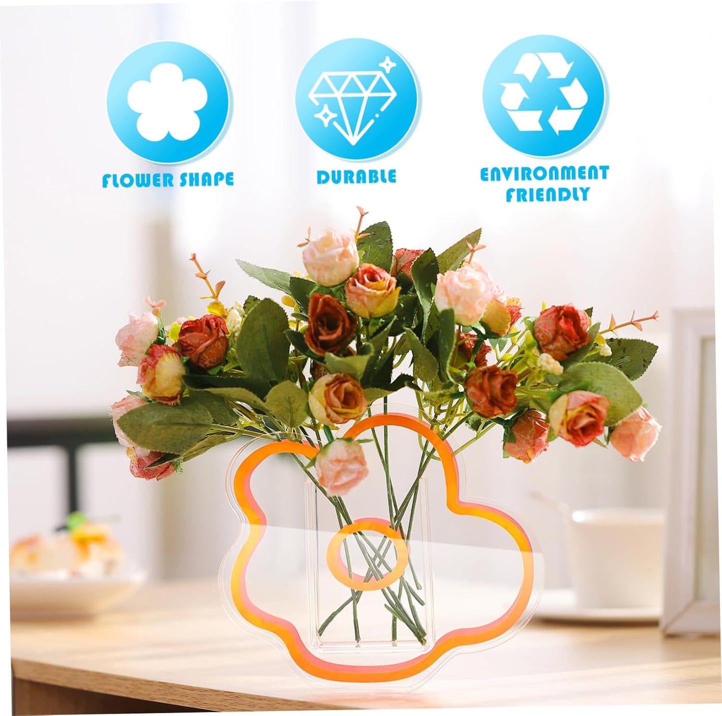 Clear Acrylic Vase Cloud Shaped Flower Vase Make up Brush Pen Holder Elegant Modern Contemporary Design for Home Office Wedding Decor