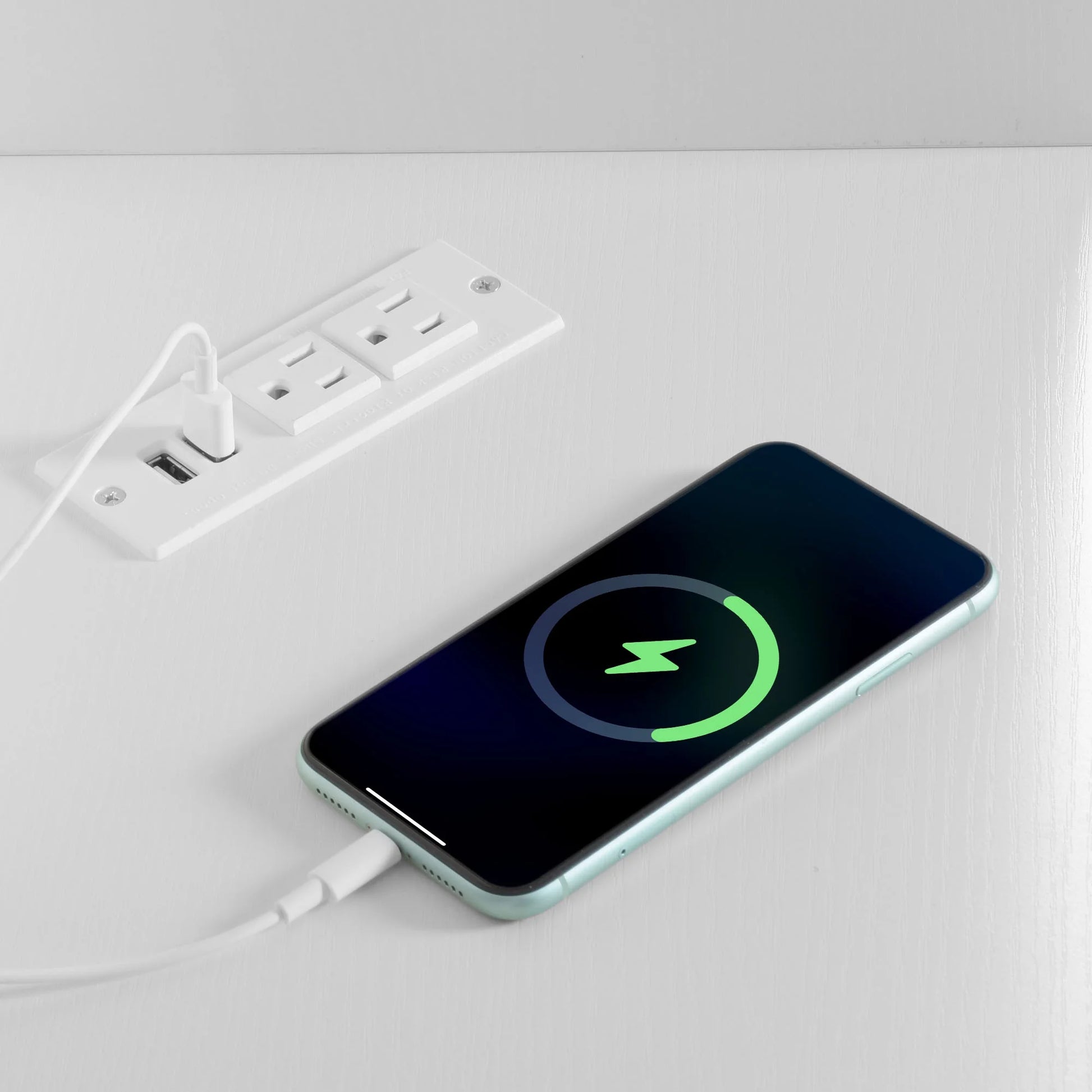 5-Tier Corner Shelf with 9 Cube, Wooden Display Bookcases Bookshelf with USB Ports, White