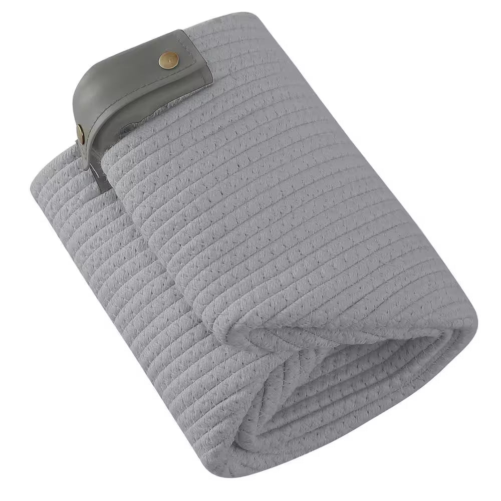 Cotton Gray Fabric Rope Storage Baskets (3-Pack)