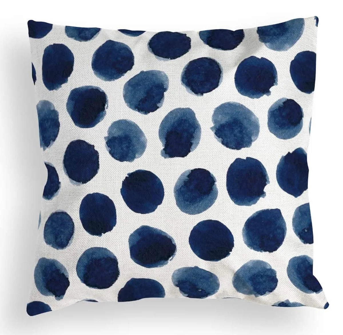Throw Pillow Covers Decorative Navy Blue Sofa Pillow Cases for Couch Marble Dots Sea Texture Linen Cushion Bedroom Home 18" X 18" 4PCS