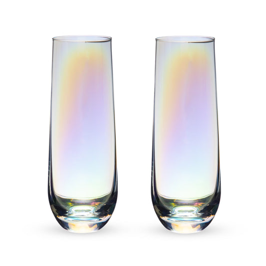 Luster Champagne Flutes for Outdoor, Home Bar Gifts, 10 Oz Set of 2