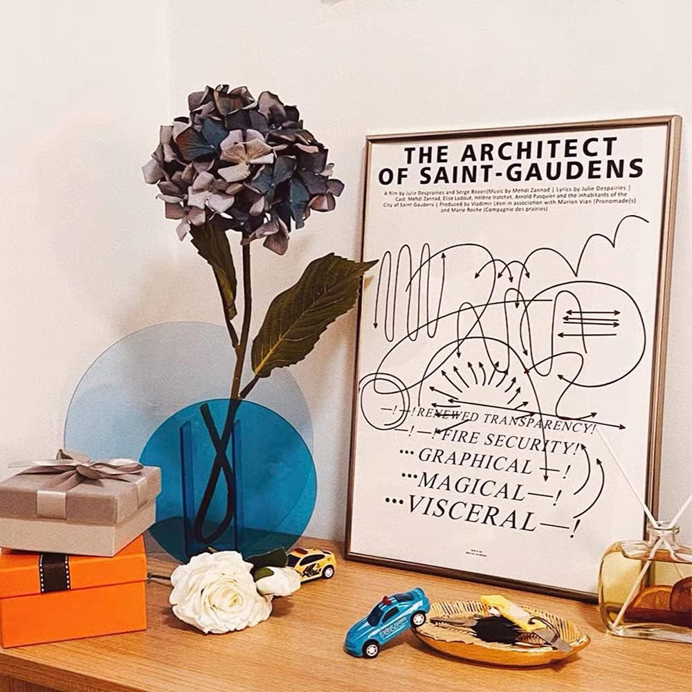 Acrylic Flower Vase Ins Style Floral Arrangement Vases Floral Vases and Containers for Wedding Centerpieces, Home Decorations, Office Ornaments (Blue)