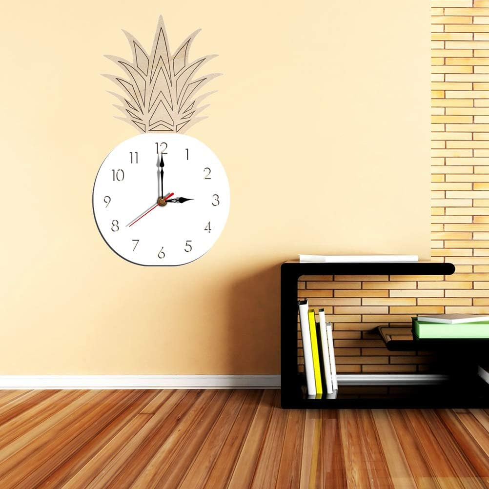 Creative Wall Clock Pineapple Shaped Wall Clock Children'S Room Silent Clock Hanging Eaducational Clock No Battery