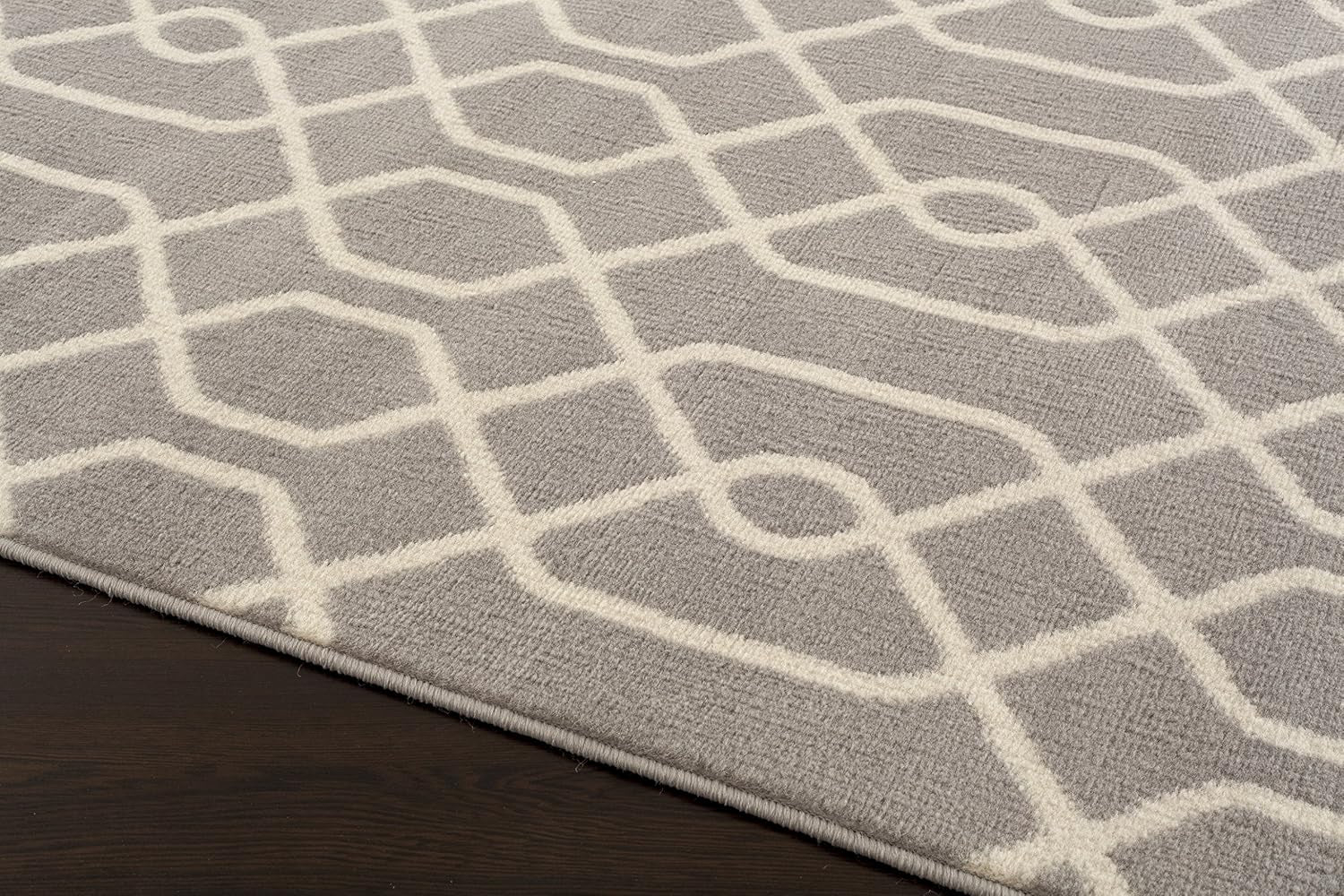 Modern Trellis Pattern Gray 7'6" X 9' 5" Area Rug
