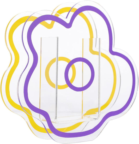 Acrylic Cloud Shaped Vase Make up Brush Pen Holder Elegant Modern Contemporary Design Vase for Home Office Wedding Decor (Purple)