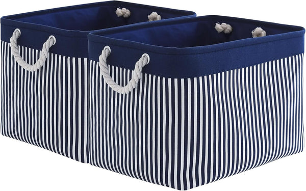 Navy Patchwork Storage Baskets