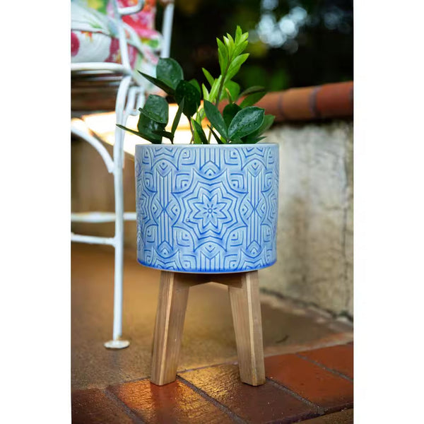 Blue Star Ceramic Planter Set
